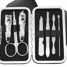 100 набор 7 шт./компл. портативный инструмент для маникюра из нержавеющей стали для маникюра мини пальцы рук и ног резак пилка для ногтей ножницы пинцет