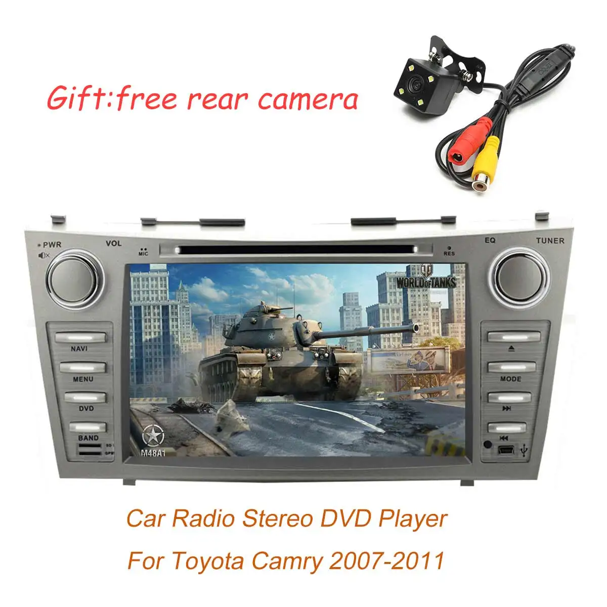 

8" 2 Din Car CD/DVD/MP4/MP5 FM Player WINCE 6.0 GPS bluetooth Radio Stereo for Toyota Camry 2007-2011 Support GPS Navigation
