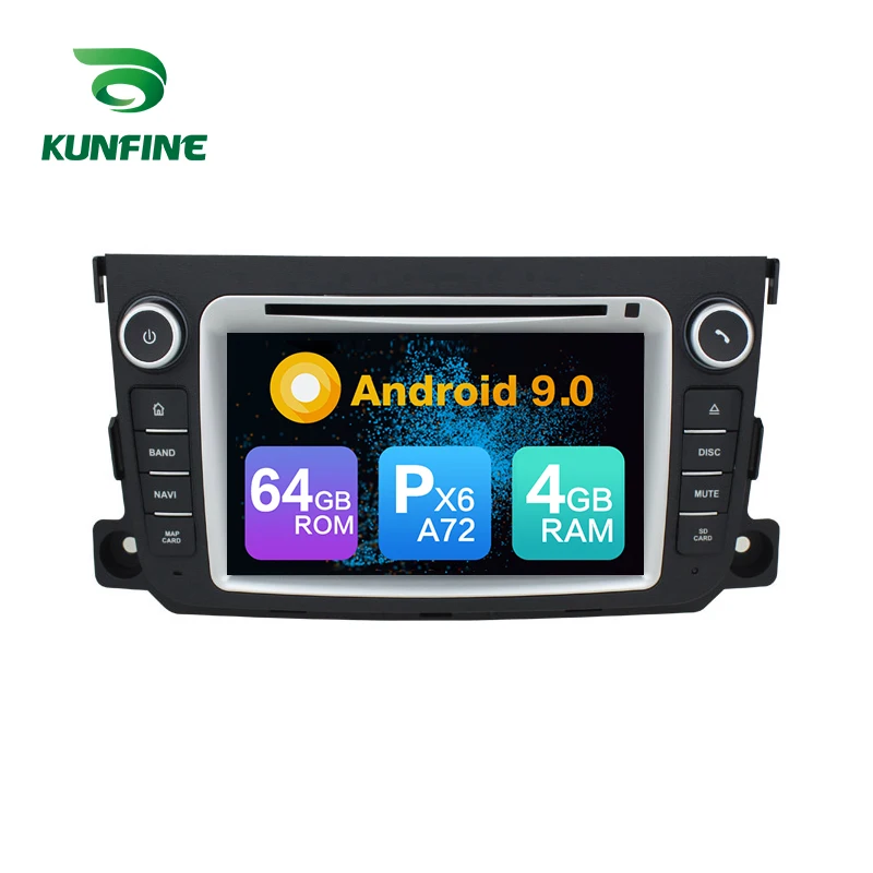 Android 9.0 Core PX6 A72 Ram 4G Rom 64G Car DVD GPS Multimedia Player Car Stereo For Benz SMART 2012-2015 Radio Headunit