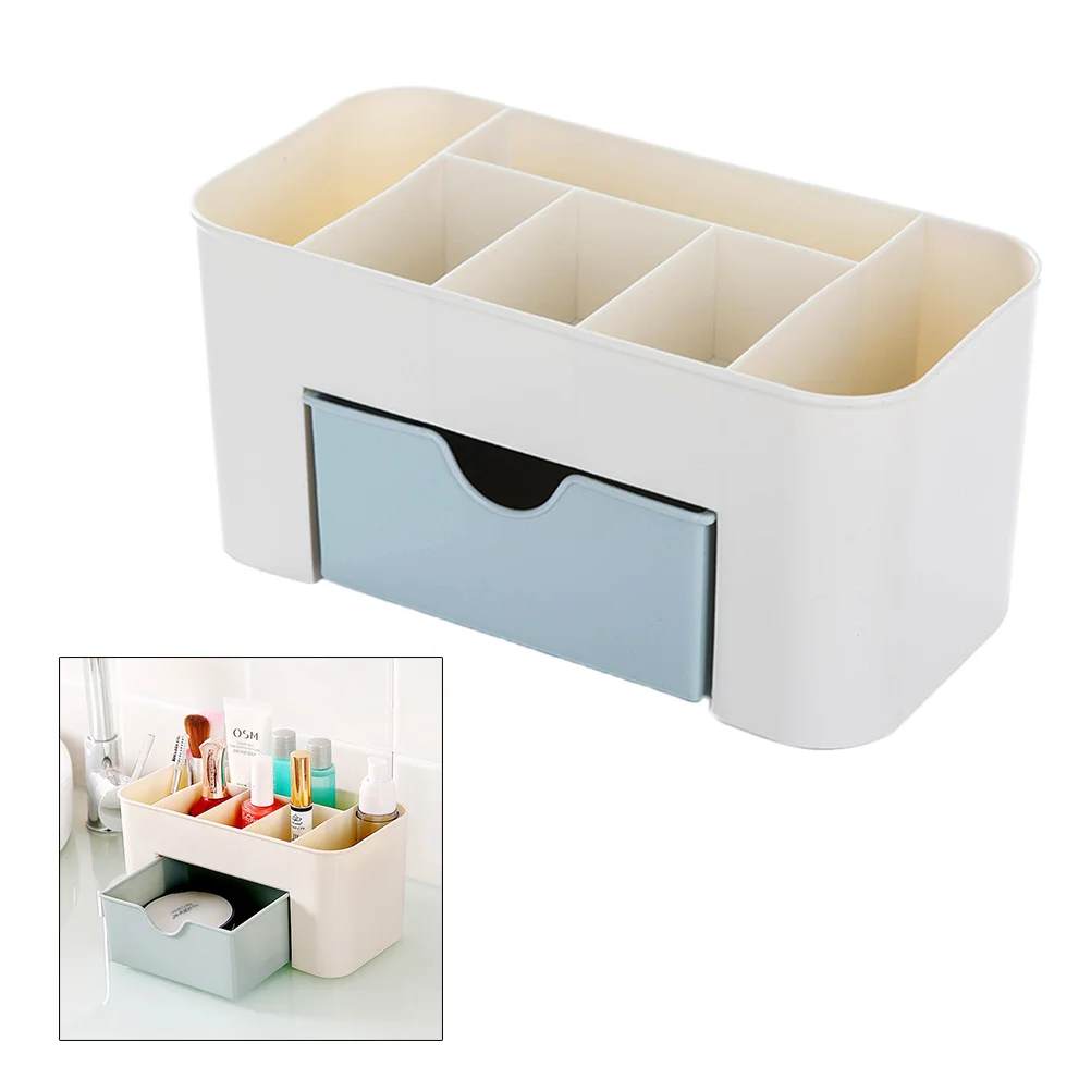 

Nordic Style Cosmetic Toiletry Organizer Multi-Functional Desktop Storage Saving Space Makeup Box With Drawer For Home Office
