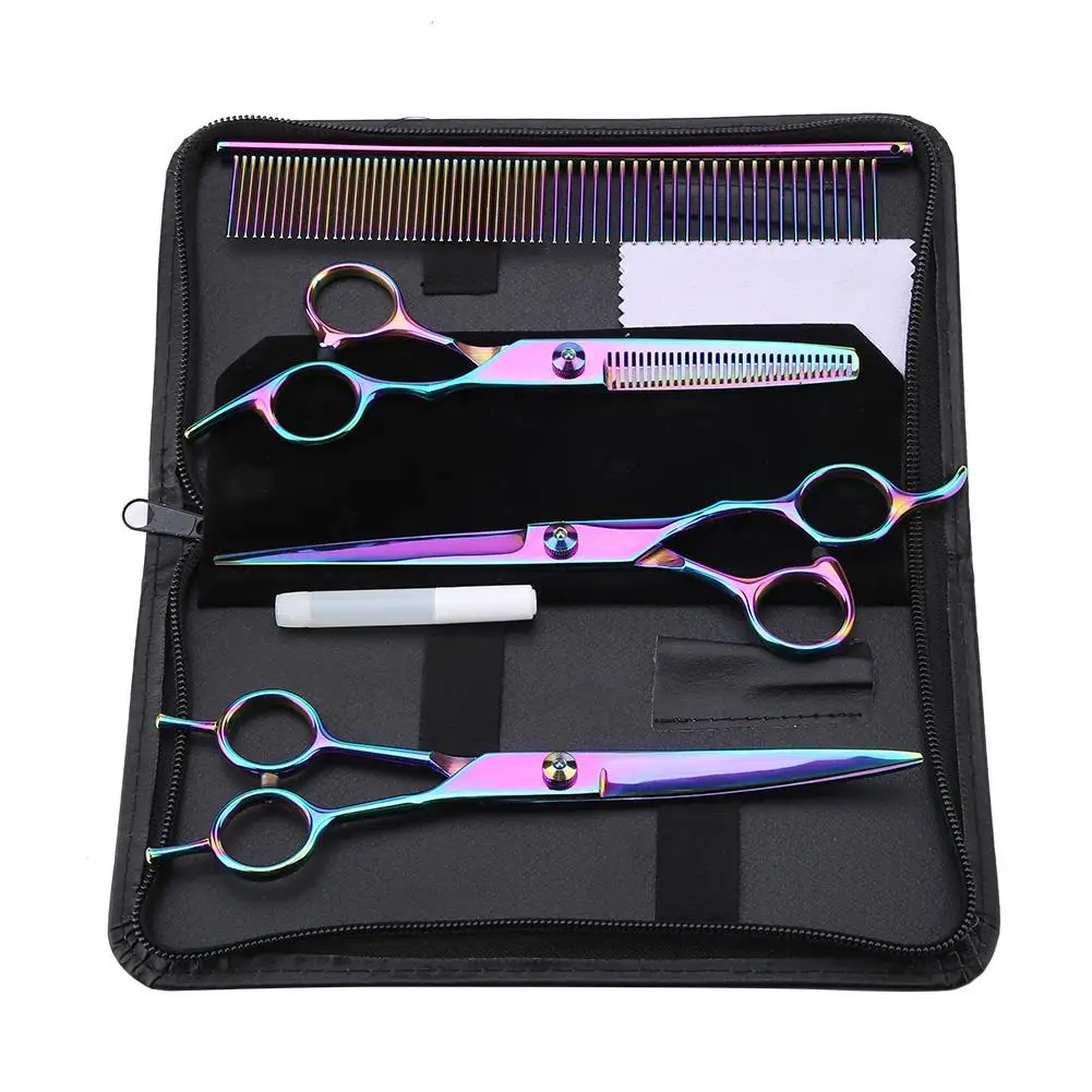 

Dog Grooming Scissors 3PCS Colorful Scissors Cat Dog Pet Grooming Hairdressing Shear Set