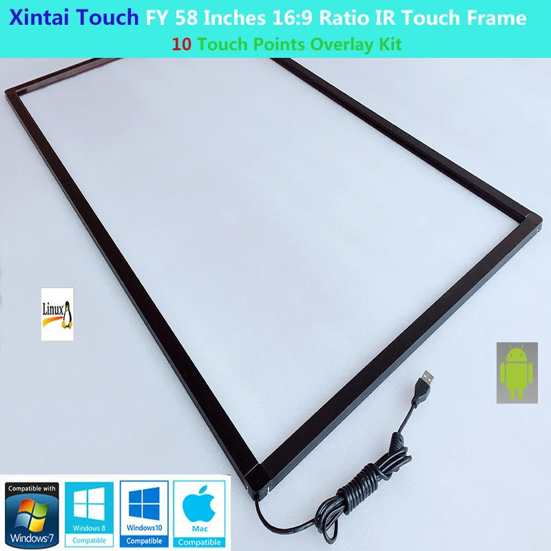 Xintai Touch FY 58 дюймов 10 точек касания 16:9 соотношение ИК сенсорная рамка панель Plug& Play(без стекла