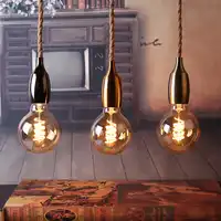 Nordic Henneptouw Hanglampen Armatuur E27 LED Moderne Creatieve Opknoping Lamp Industriële Retro Lampen DIY voor Slaapkamer Woonkamer