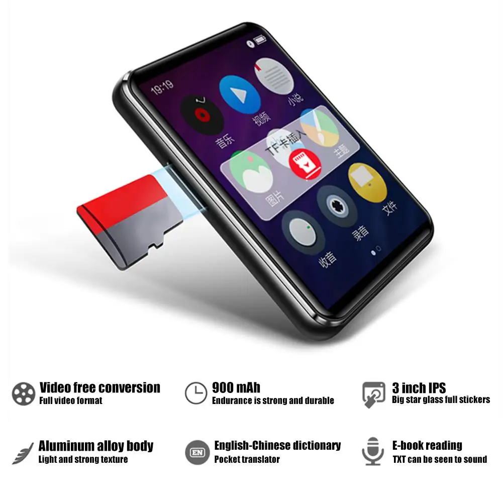 

X6 MP3 Player MP4 Player Touch Screen HiFi Mini Mp 3 Player Support TF Card FM Ebook Recorder Boombox English Listening 4G / 8G