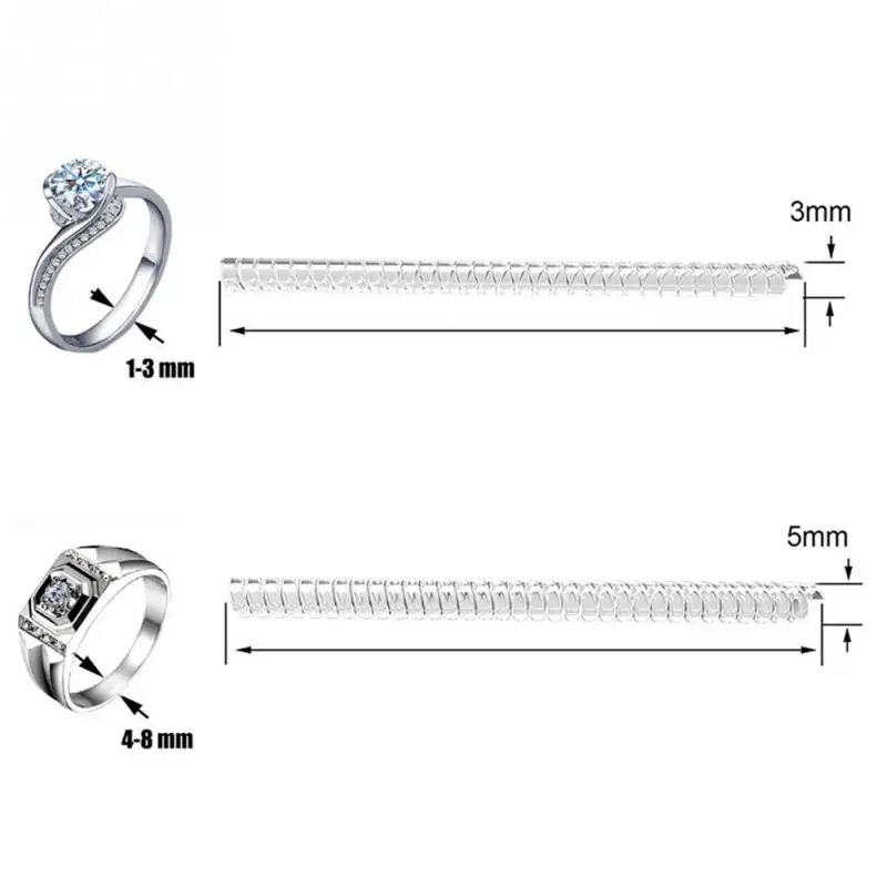 DIY Tightener reductor piezas de joyería de protección resorte transparente cuerda tamaño del anillo ajuste de tamaño herramientas de redimensionamiento Vintage espiral basado ► Foto 3/6