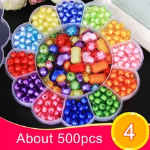DIY Acrylic Beads Kit Children Kid Bracelet Necklace Jewelry Making Girl Toy Mixed Bead Set With Box YJS Dropship