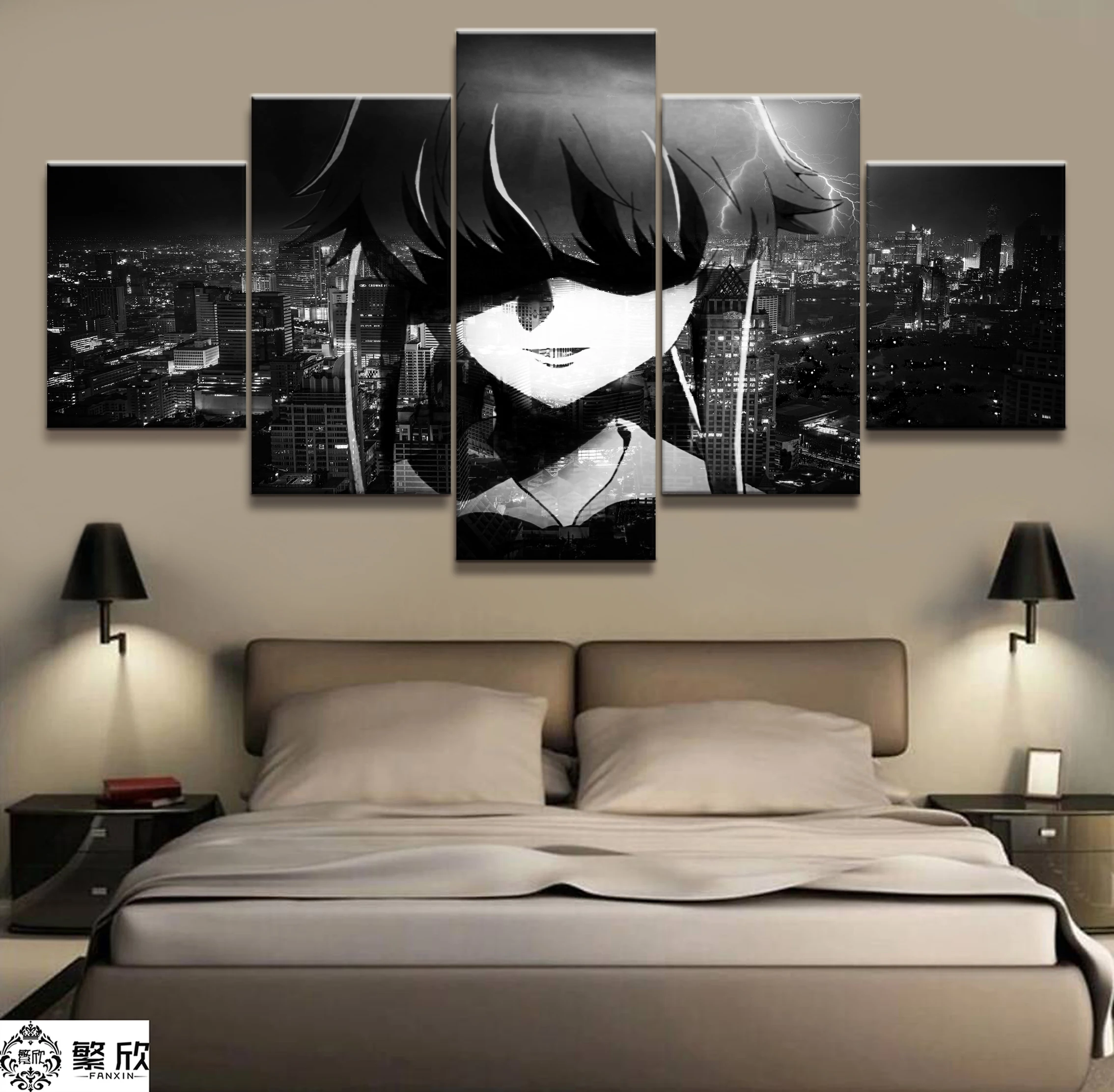 

Home Decor Modular Canvas Picture 5 Piece Mirai Nikki Gasai Yuno Animation Painting Poster Wall For Home Canvas Wholesale