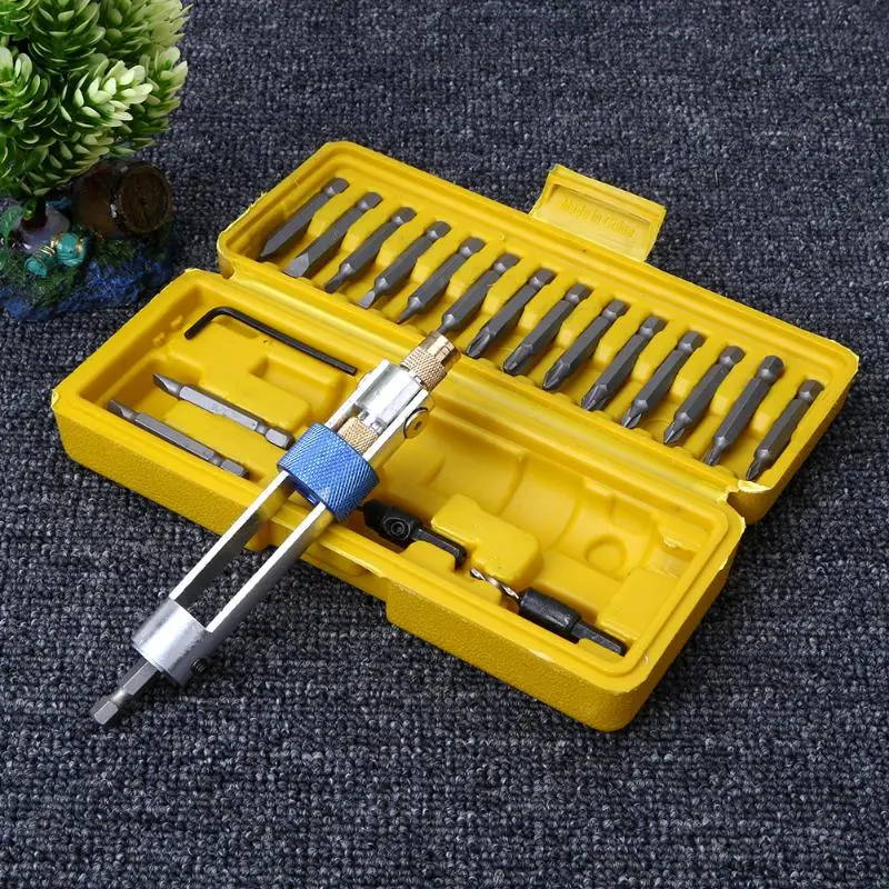 20Pcs Half Time Drill Driver Multifunction 16 Head Screwdriver Sets with Countersink Bits Allen Wrench Drilling Drill Hand Tools