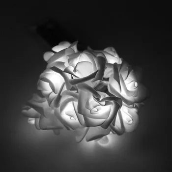 

10Led Artificial Rose Flower String Light Battery Operated Christmas Wedding Party Decoration LED String Fairy Lights