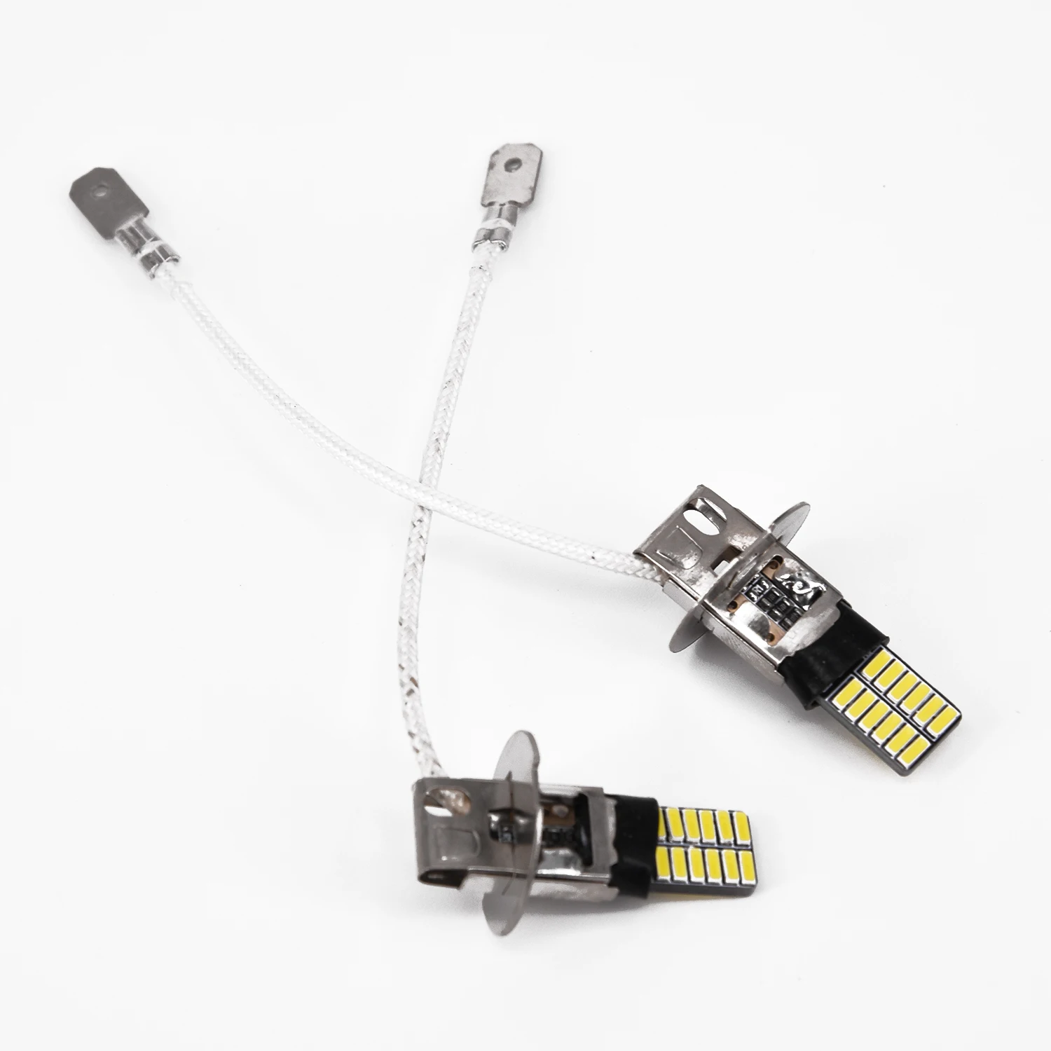 

2x H3 6500K White 24-SMD 4014 LED High Power Bulb DRL Fog Light Driving Lamp 12V