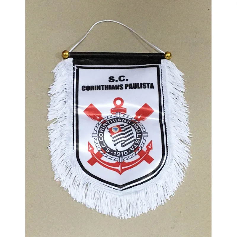 

Brazil Sport Club Corinthians Paulist 30cm*20cm Size Double Sides Christmas Decorations for Home Hanging Flag Banner Gifts