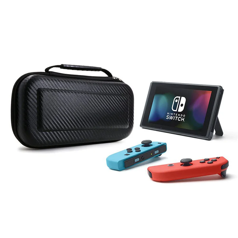 Чехол для Nintendo Switch Carbon Fiber Hard Shell переносная сумка путешествий (черный)|Сумки