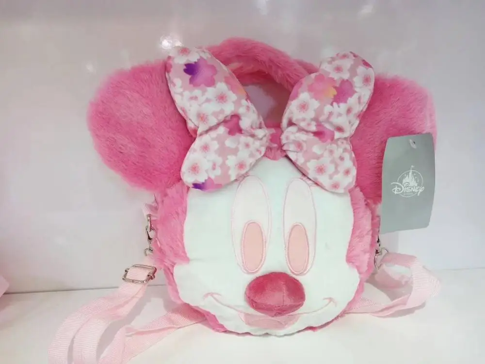 Милый мультфильм розовый вишни Микки и Минни Маус Дональд Дак плюшевый рюкзак для женщин девушка плеча игрушки кукла-сумка для подарки