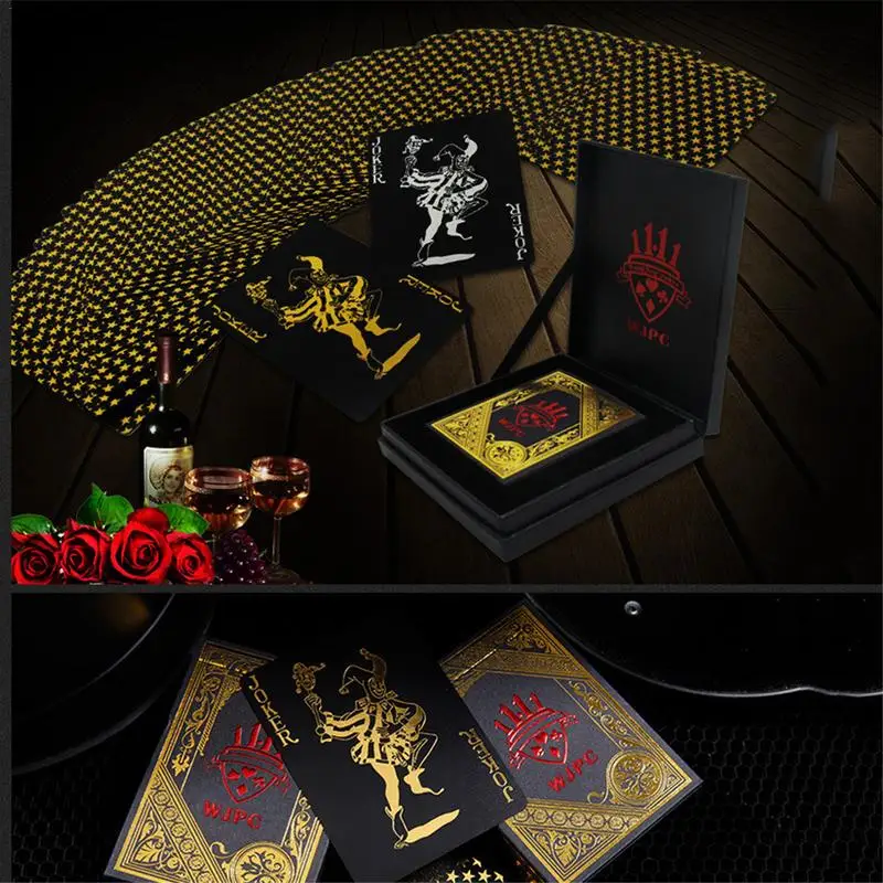 24K золотые игральные карты колода для игры в покер Золотая фольга набор покера