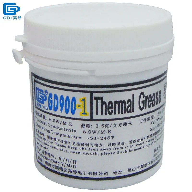 

GD900-1 Thermal Conductive Grease Paste Silicone Plaster Heat Sink Compound Net Weight 150 Grams Containing Silver For CPU CN150
