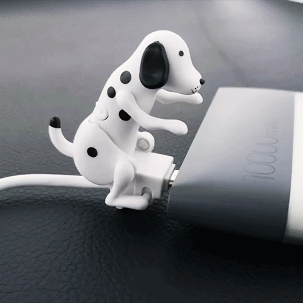 

Lovely Dog Shaped Data Line Charger Mini USB Type-C Mobile Phone Cable Charging Cartoon Style White Gift