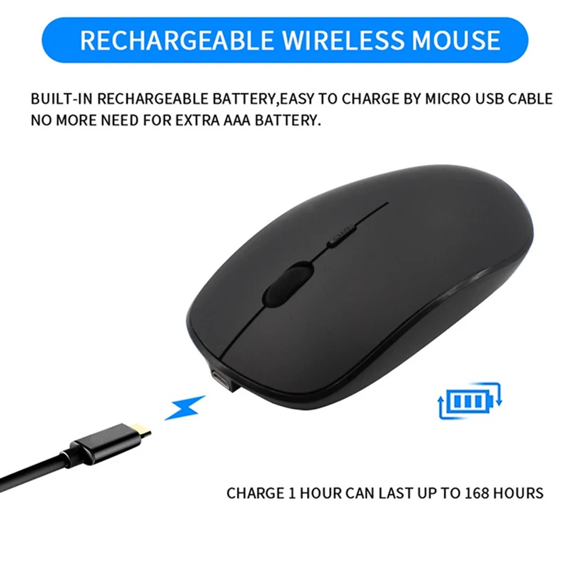 

Wireless Mouse Rechargable Dpi 1600 Blackvertical Mouse Wireless Mice Three Devices Connection/Girl Mice