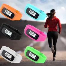 Цифровой ЖК-дисплей силиконовый шагомер бег шаг ходьбы Бег Расстояние Счетчик калорий наручные женские и мужские спортивные часы браслет
