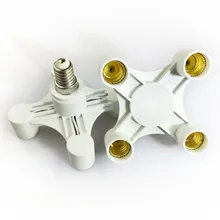 Преобразования укрепление E27 для 4E14 E14 для 4E14 quadripartition огнестойкий ПБТ лампа 1 шт. белый держатель лампы