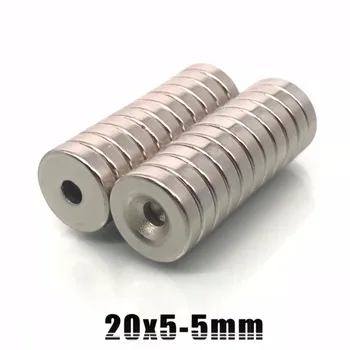 

100pcs 20x5mm Hole 5mm N35 Strong Ring Magnet D Countersunk Rare Earth Neodymium Magnets Permanent magnet