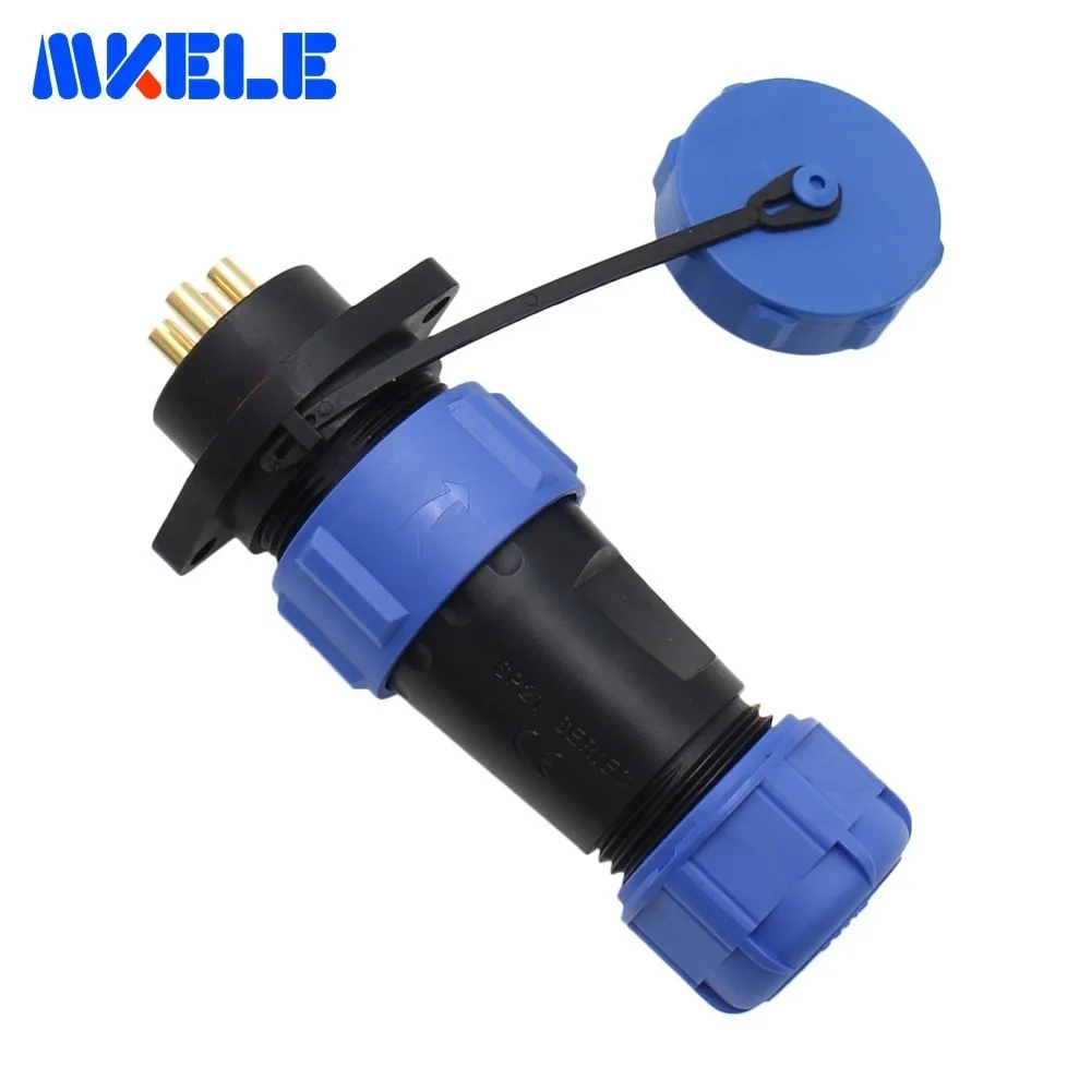 

Waterproof Connector Male And Female Flange Socket Aviation Plug SP21-4P 21mm Suitable For 8-12mm Cable Conversion Plug