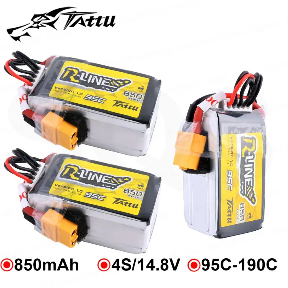Tattu R Line 850 мАч 4S Lipo батарея 14 8 в 95C XT30 XT60 разъем питания RC для FPV дрона Размер 150