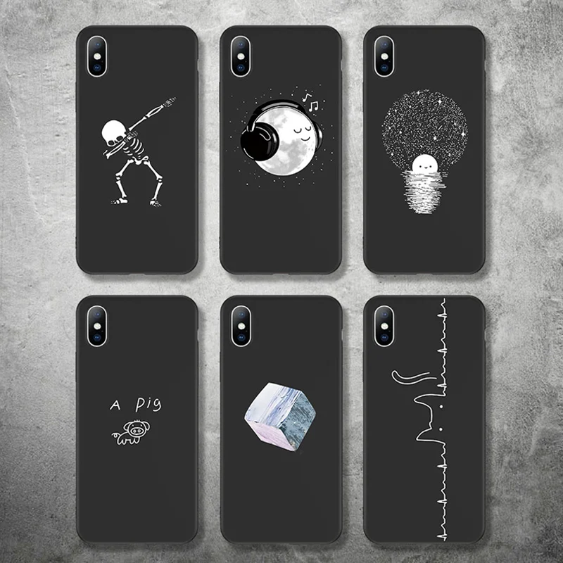 Lovebay Phone Case For iPhone 11 6 6s 7 8 Plus X XR XS 11Pro Max 5 5s SE Cartoon Cat Dog Moon Painted Soft TPU Back Cover Cases |