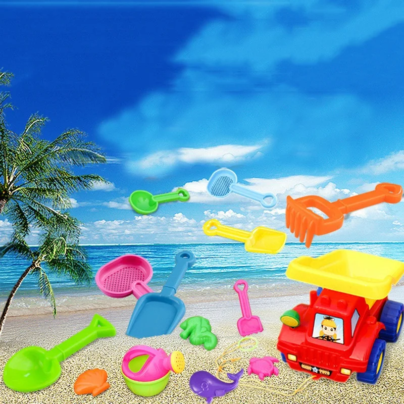 14 шт./компл. летние детские пляжные игрушки детский набор пляжных игрушек, Atv, чайник, лопата для снега и Другое наборы игрушечных конструкторов