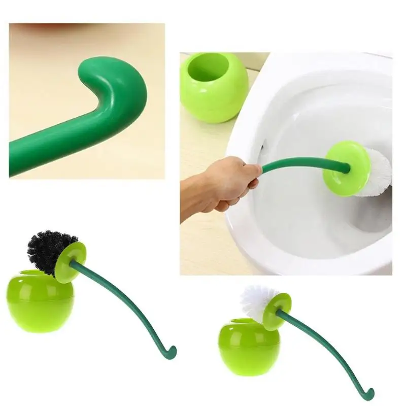 

Creative Lovely Cherry Shape Lavatory Brush Toilet Brush & Holder Set Plastic Toilet Brush Set Household Cleaning Tools