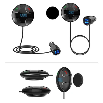 Aoshike車のbluetooth 5.0 fmトランスミッターハンズフリーカーキットaux bt bluetoothレシーバーMp3プレーヤーqcと3.0急速充電器アダプタ