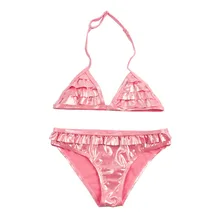 Купальный костюм для детей от 3 до 10 лет, Одноцветный Купальник для девочек, бикини для малышей, Infantil, Купальник бикини для девушки, новинка года, летний купальный костюм