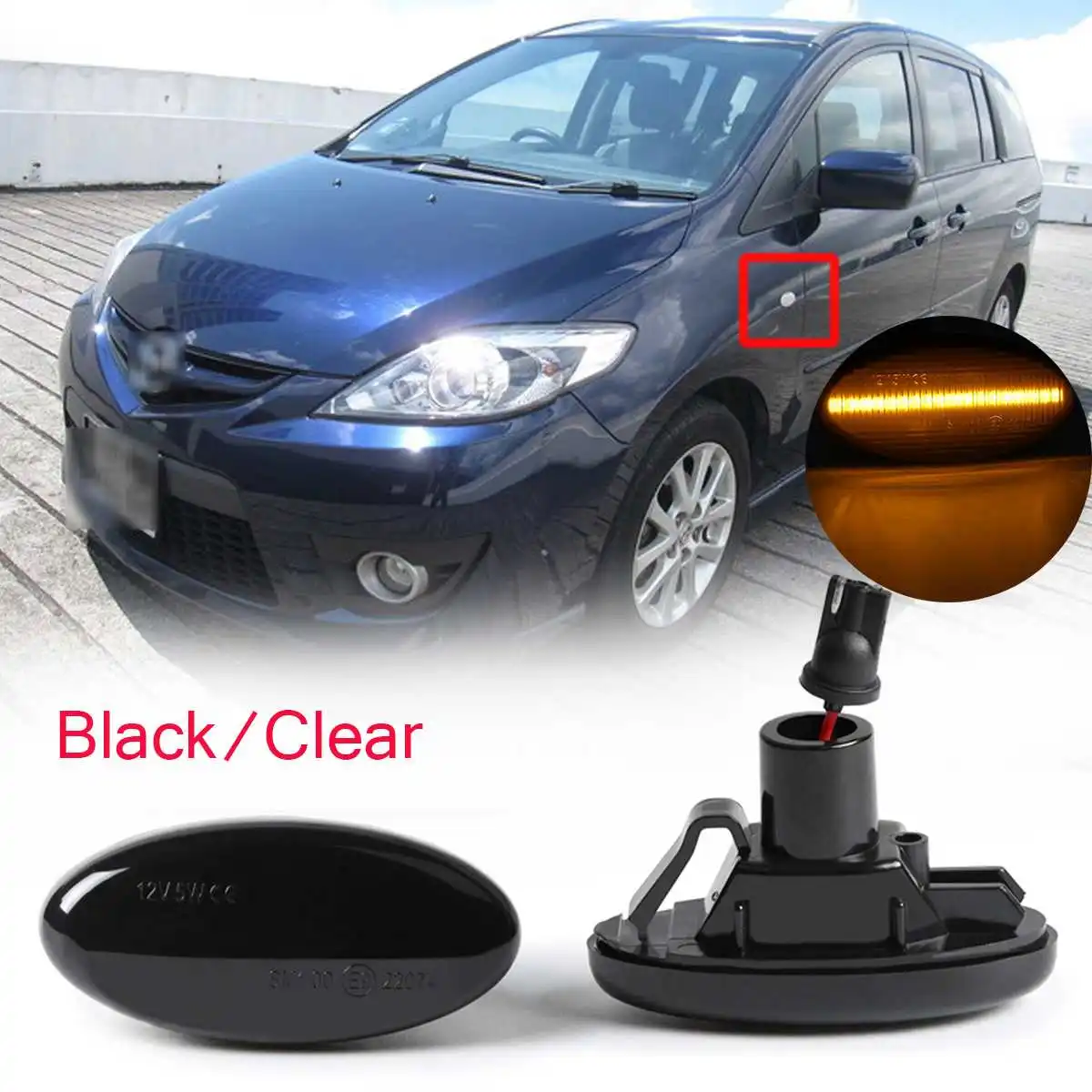Пара автомобиля боковой свет светодиодный динамический течет последовательный сигнал поворота свет Sidermarker лампа для Mazda 2 3 5 6 BT-50 MPV 2000-2013
