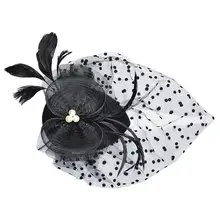 HTHL-чародей на заколке для волос для женщин бант сетчатый, с перьями