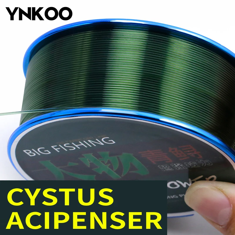

YNKOO 100M Fishing Line Sturgeon Herring Giant Fish Line Strong Pull Haingun Lure Nylon Line Dark Green Main Line