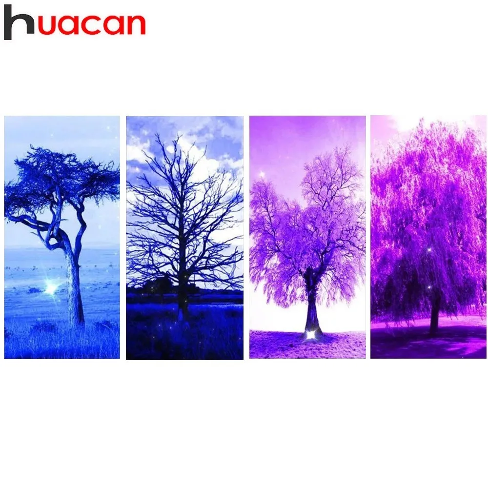 

HUACAN Diamond Mosaic Landscape 5D DIY Diamond Painting Scenery Tree Full Drill Square Cross Stitch Picture Of Rhinestone
