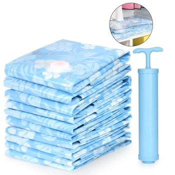 

10pcs Thickened Vacuum Storage Bag For Cloth Compressed Bag With Hand Pump Reusable Blanket Clothes Quilt Organizer