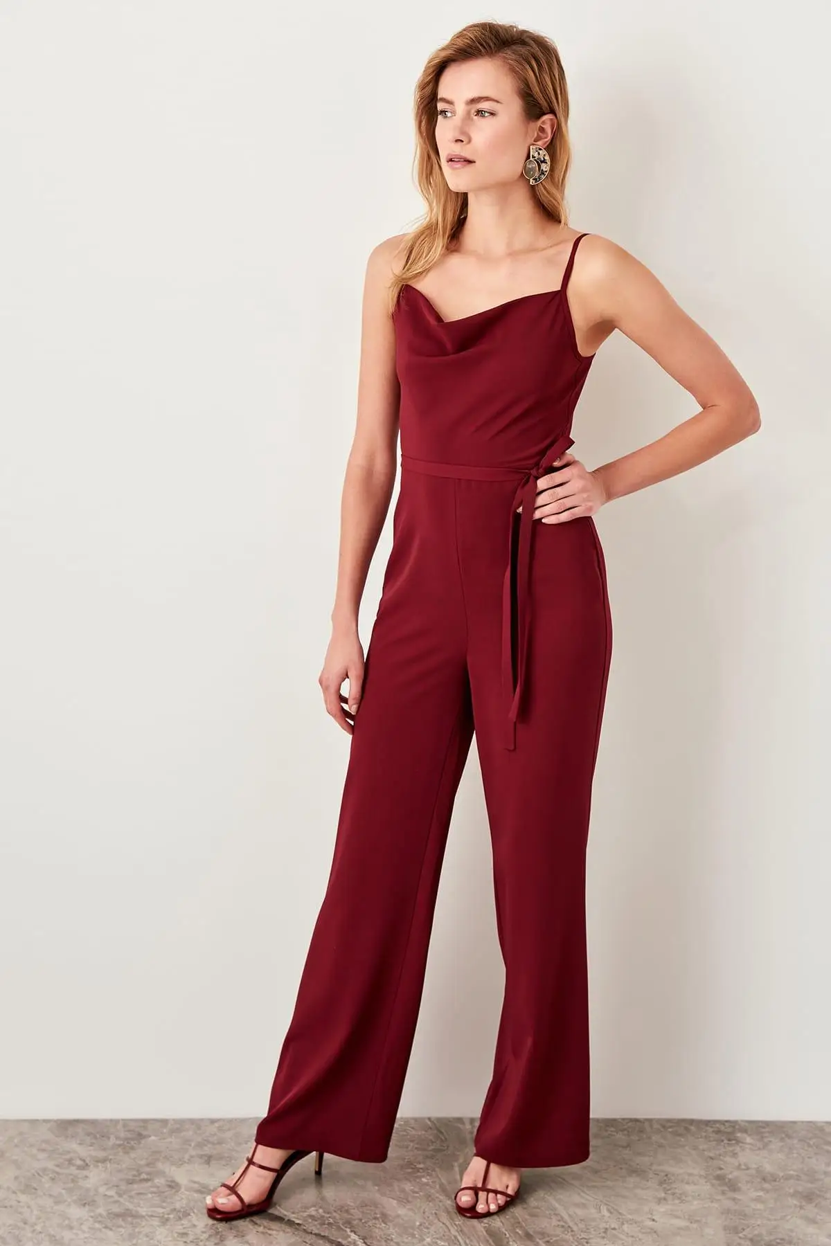 Trendyol murdüm атласный комбинезон с поясом TWOSS19AA0047| |