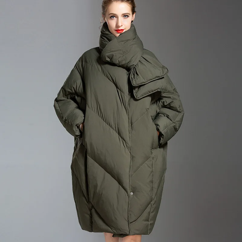 

Korean Fashion Down Jacket Women large size winter new stylish thick white duck down oversize down coat down jacket for winter