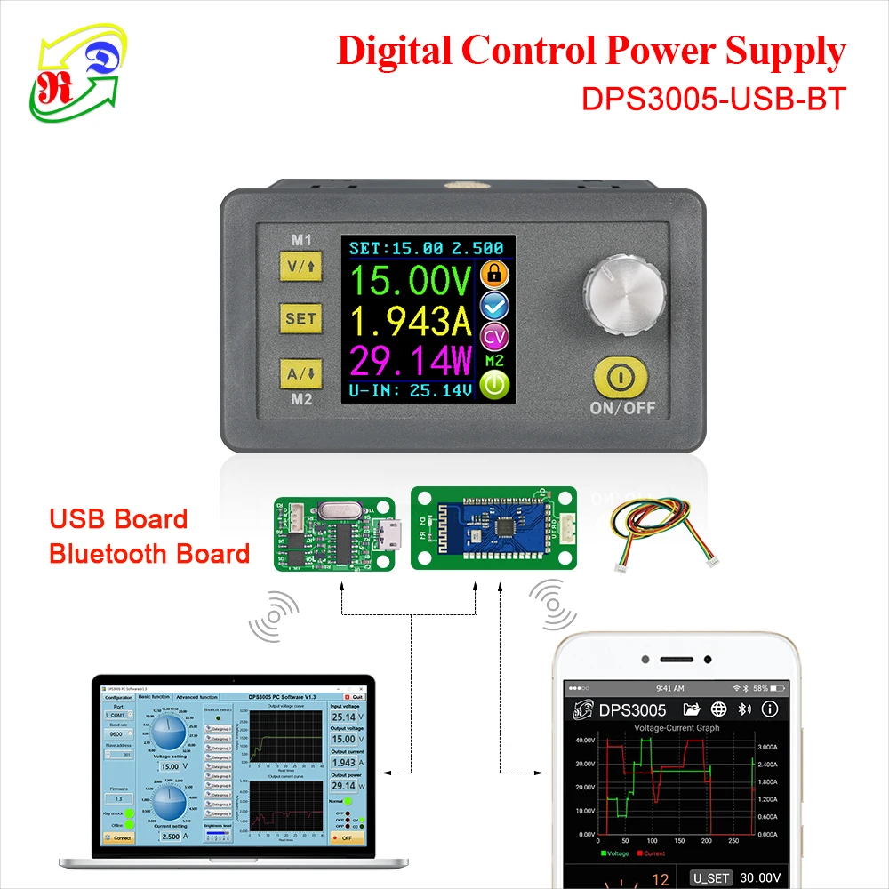 

RD DPS3005 Constant Voltage current Step-down Programmable Power Supply module buck Voltage converter color LCD voltmeter