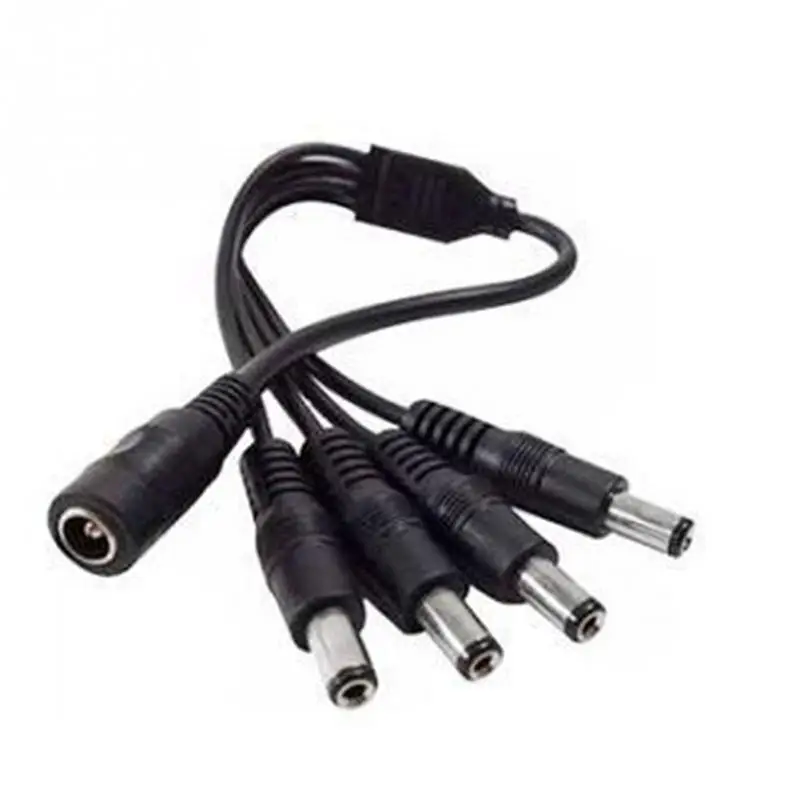 

45cm 1 Female to 4 Male 4 Channel PVC Splitter Power Cable for CCTV Security Camera DVR,copper core energe saving Power Cable