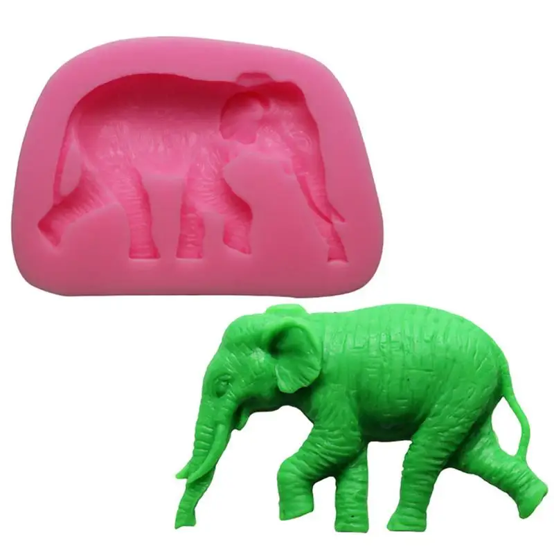 

Environmental Protection Animal Series Fondant Mold Elephant Shape Liquid Silicone Cake Mold Chocolate Baking Tool Color Random