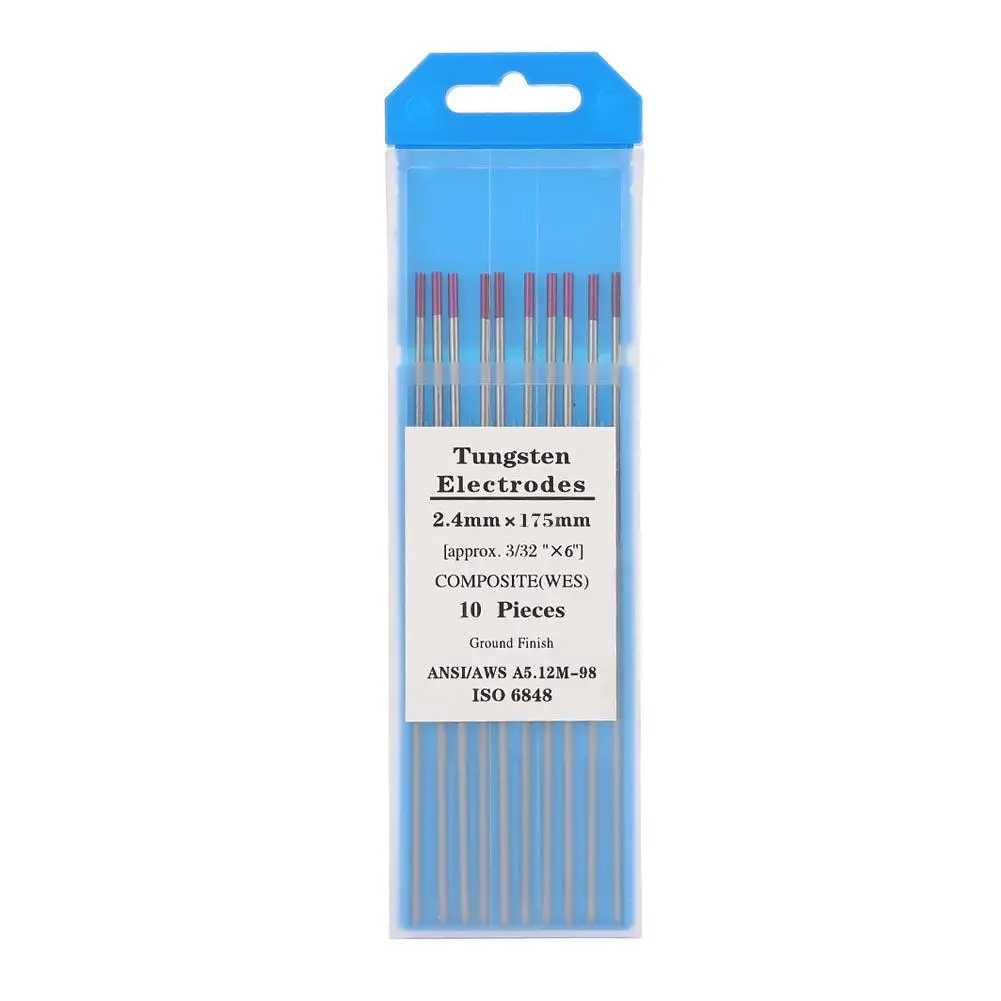 Сварочные композитные вольфрамовые электроды Tig 2,4*175 мм(WES фиолетовый) 10-Pack инструмент