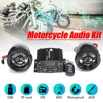 

1 Set Motorcycle Handsfree Audio Sound System Remote Control 2 Speakers Music Player Suit FM SD USB MP3