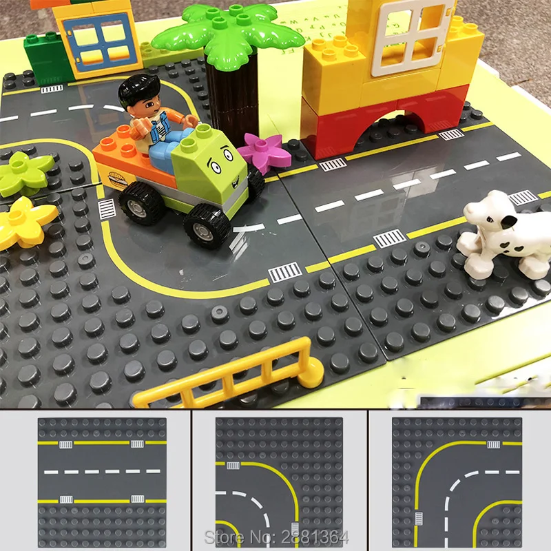 

Big Size City Road Blocks Base Plate Compatible Duploed Base Plates Large Particle DIY Building Blocks Road Baseplate Bricks Toy