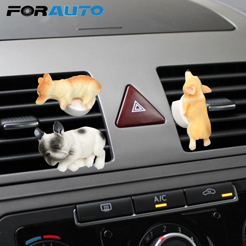 FORAUTO Puppy Pet Air Freshener Air Conditioner Outlet Perfume Cute Dog Shape Auto Fragrance
