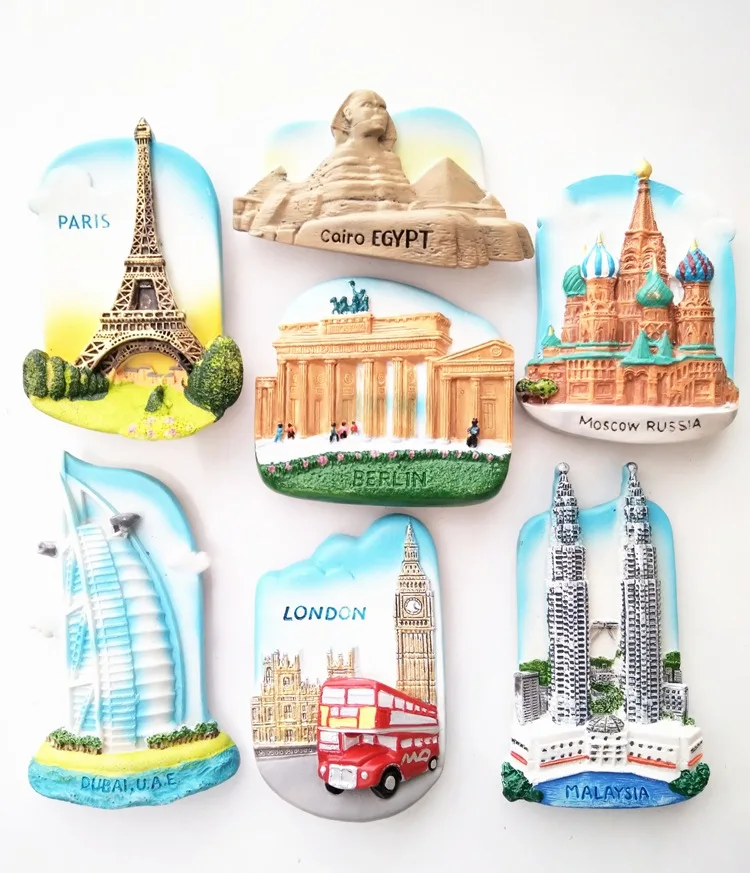 

Lychee Scenic Spots Refrigerator Magnetic Sticker Famous Landscape Fridge Magnet Modern Home Kitchen Decoration