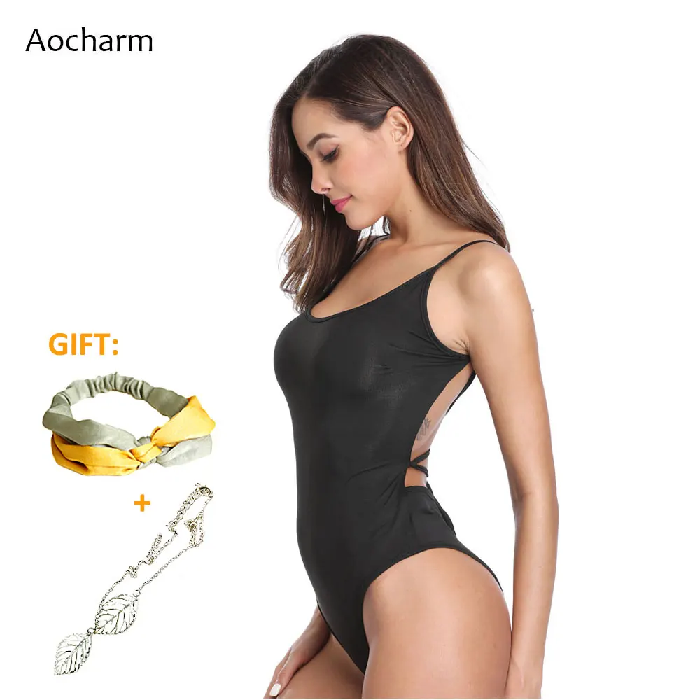 Aocharm боди на бретельках с открытой спиной 2019 женские летние сексуальные без