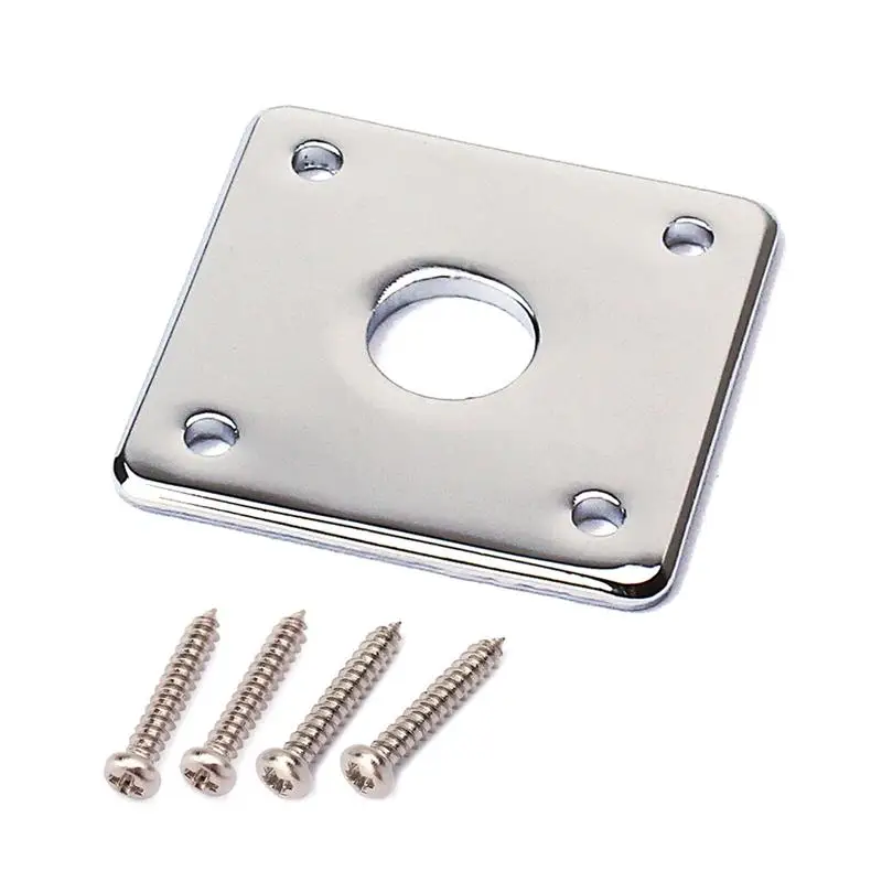 

Sqaure Style Guitar Jack Plate Pickup Output Input Jack Socket With 2 Mounting Screws for Electric Guitar Bass