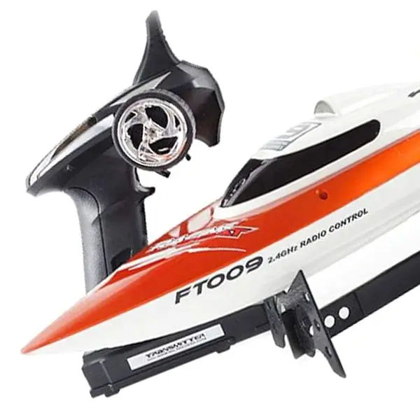 Feilun EU Plug FT009 2.4GHz 4 Channel Water Cooling High Speed Racing RC Boat Gift (orange)