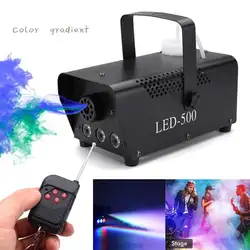 Диоды с беспроводным управлением 500 W машинка для дыма пульт RGB цвет выталкиватель дыма светодиодный DJ прожектор для вечеринок дым метатель